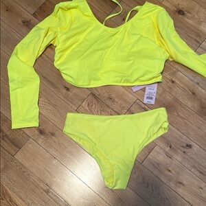 Yellow Long Sleeve Bikini Set